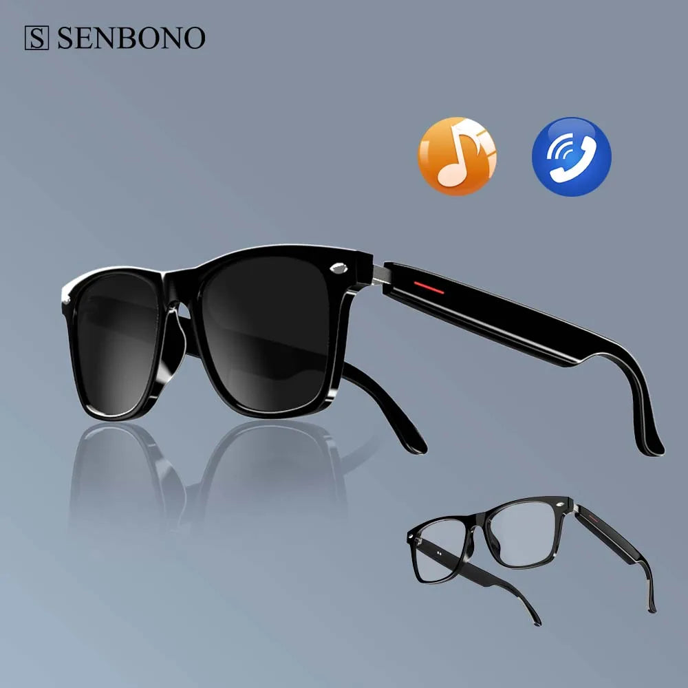 SENBONO Smart Glasses E13 Wireless BT 5.0 Sunglasses Outdoor Smart Sport Hands-Free Call Music Headphone Anti-Blue Eyeglasses-0